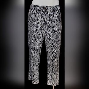 Jones New York Signature Celtic Knot Print Ankle Pants, Navy/White, Size 10